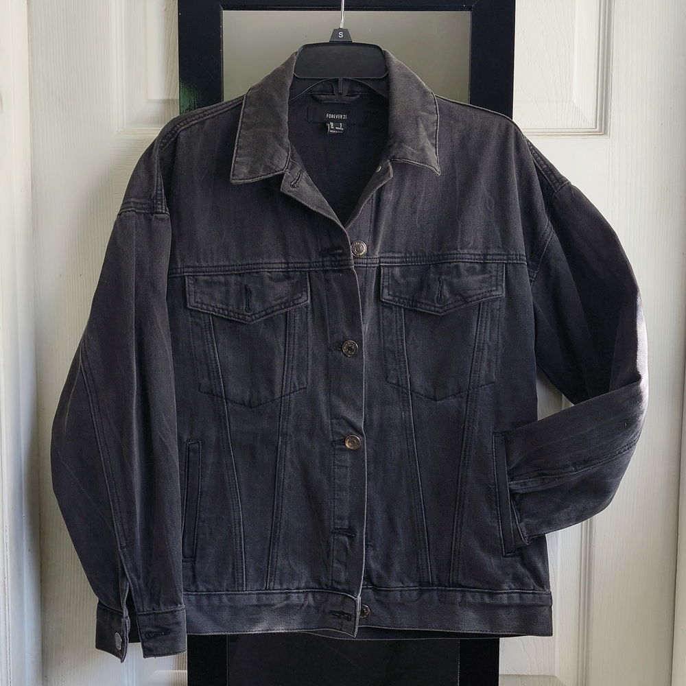 Sold!! Washed Black/Charcoal Gray Denim Jacket